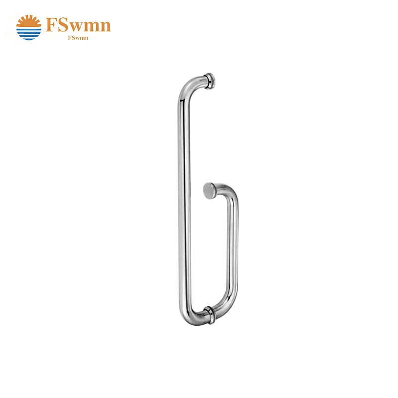 OEM Hairline Mirror Stainless Steel  304 Shower Handle Stainless Steel Shower Cubicle Handles For Glass Door Bath Hotel