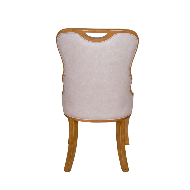 Wholesale sillas de comedor de madera Luxury Elegant Dining Room Furniture Cream Home Kitchen Upholstered Wood Dining Chair