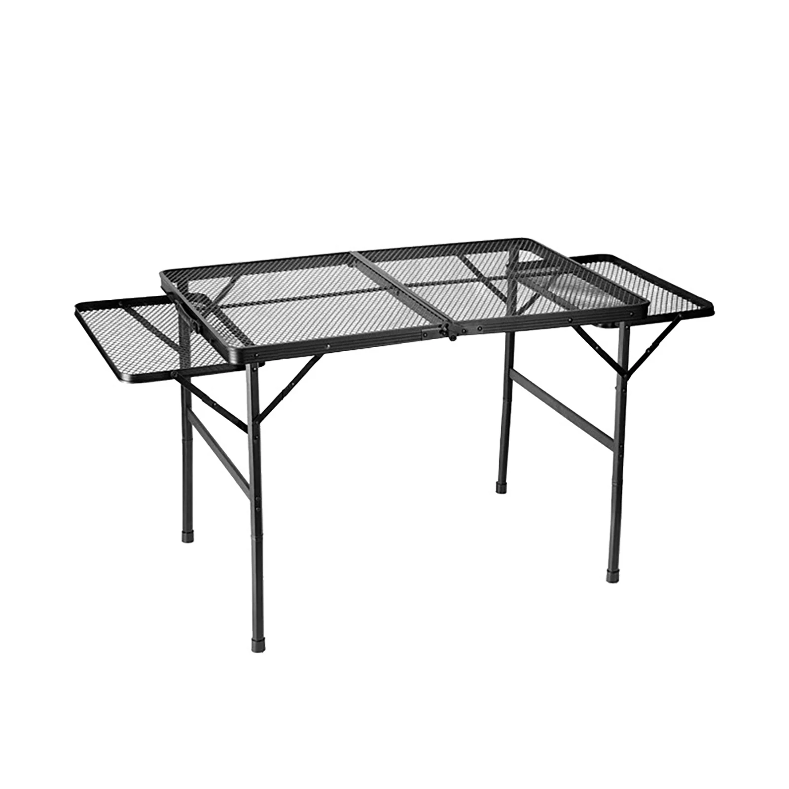 Aluminum alloy iron net folding table, outdoor camping portable adjustable height barbecue table