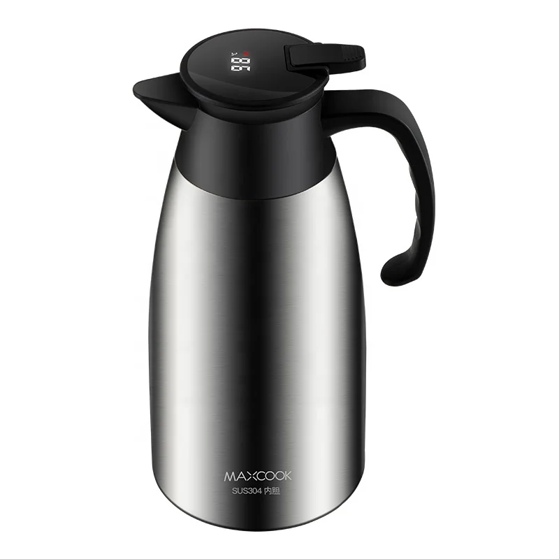 Hot Sales Led Temperature Sensor Glass Thermal Carafe Vacuum Insulated Thermos Carafe Flask Vacuum Coffee Carafe Kettle