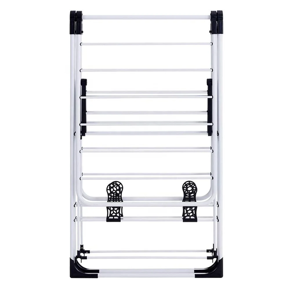 Portable Indoor Outdoor Folding 2-Tier Winged Clothes Drying Rack