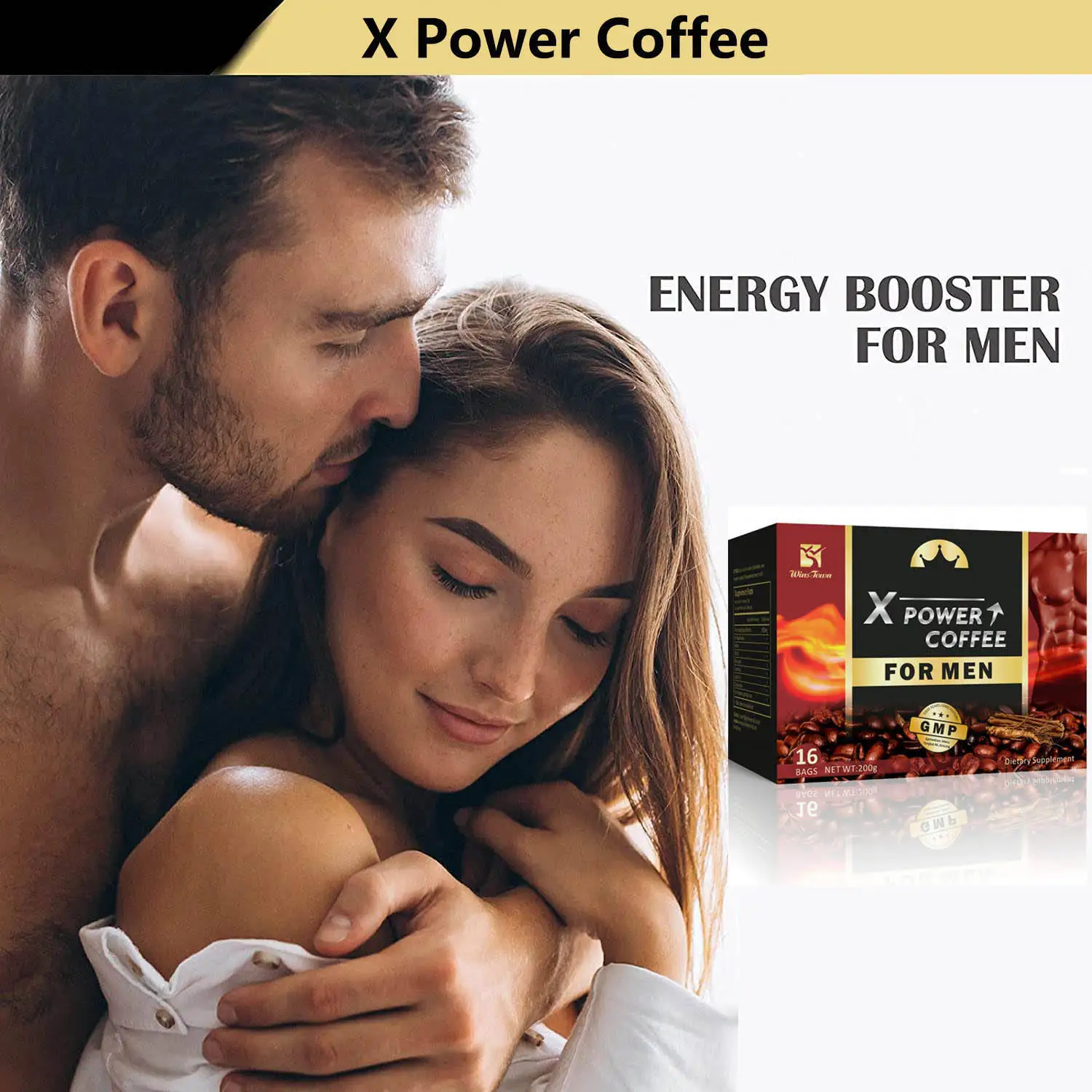 Man X power custom coffee Private label Energy herbal healthy Male vitality Instant black Maca Coffee for men