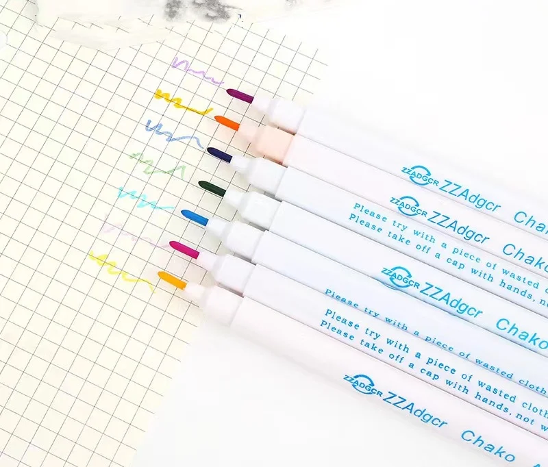 8 colors Water Erasable Fabric Marker Pen Disappearing Ink Fabric Marker Pen for Sewing Creating Washable Art