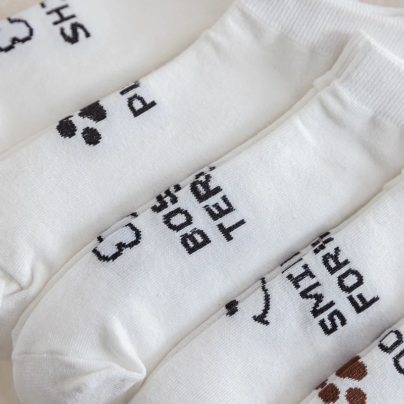Женские хлопковые носки Socksmate с вышивкой в виде милой собаки удобные летние женские до щиколотки белым улыбающимся лицом хаски