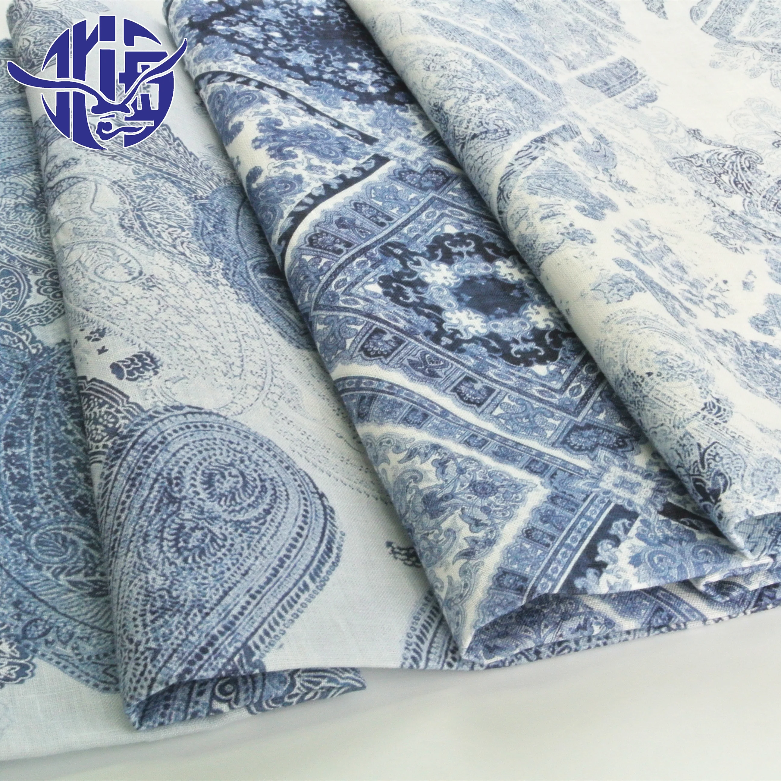 2021 Organic germany digital fabric printing machine Breathable 100 Linen cotton fabric