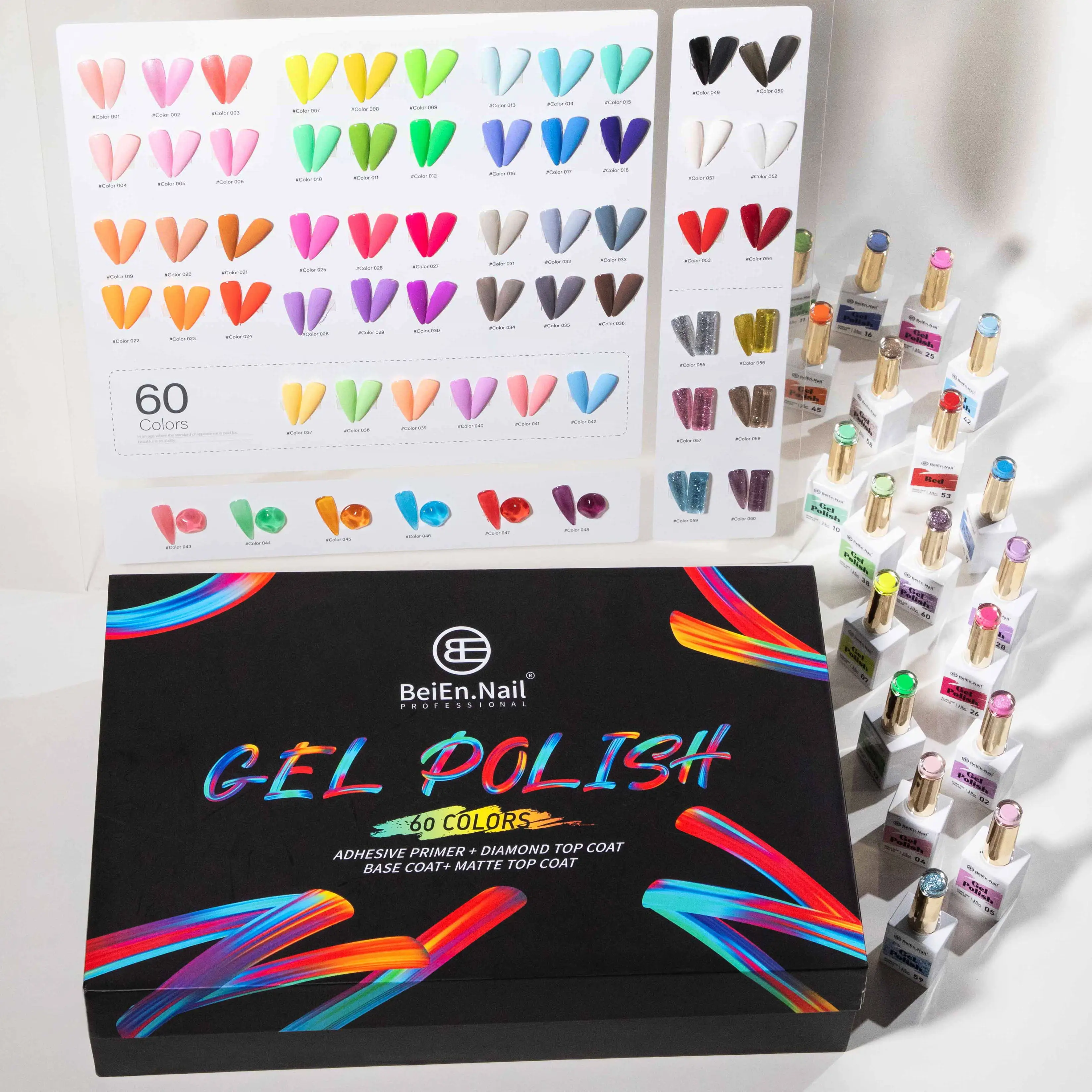 OEM 60 Colors Easy to Apply UV LED Gel Polish Kit Create Your Own Brand Color Soak Off Led Uv Gel Nail Polish for Nail Art