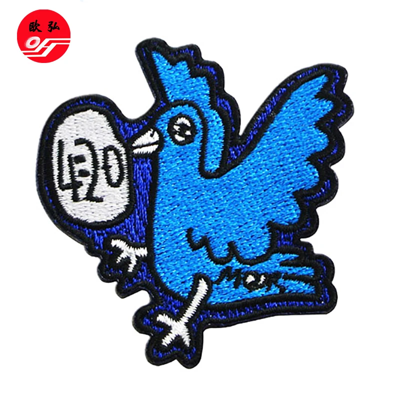 High quality patches custom embroidery birds patch embroidery for clothing