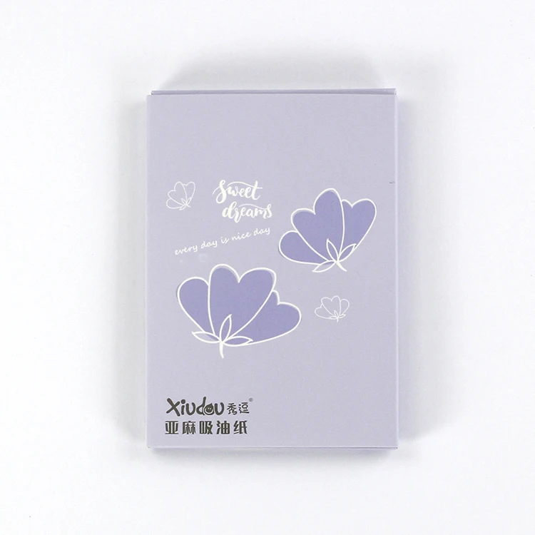 Natural flax keep face fresh and cool lady facial oil blotting paper