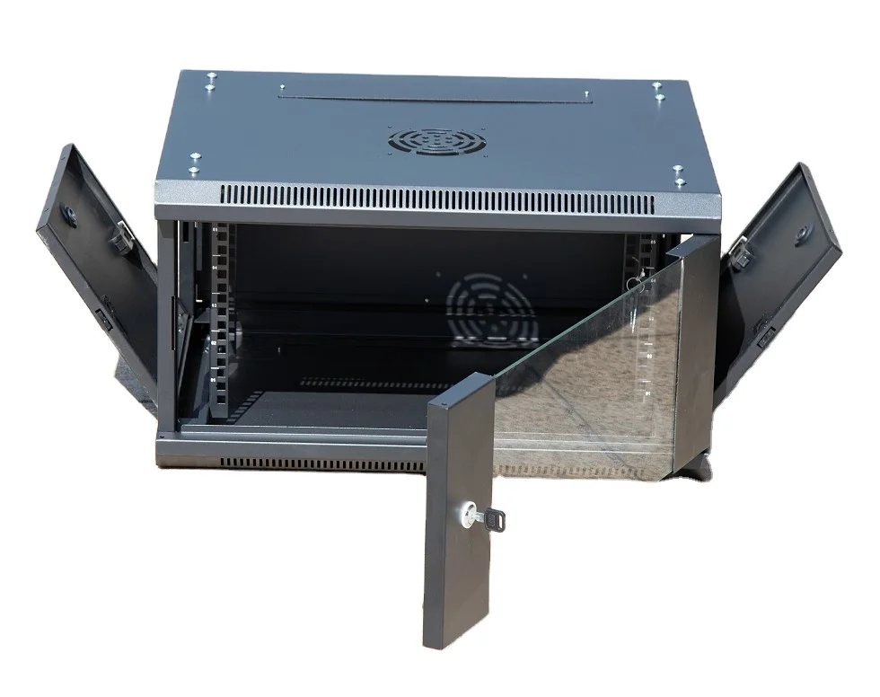 
hot selling wall mount network cabinet 4U/6U/9U/12U/15U/18U telecom rack with glass door 