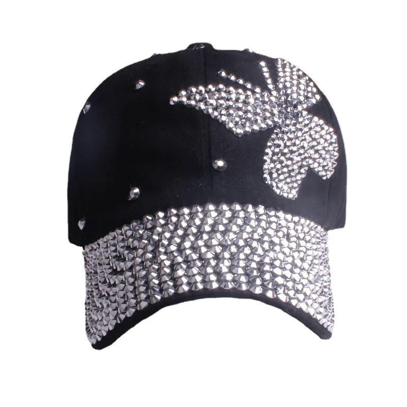 2022 New Stylish Butterfly Rhinestone Sport Caps  Luxury Women Baseball Hat