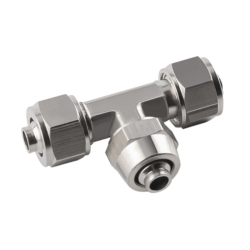 4 6 8 10 12 16 MM OD Copper Joint Connect PU Tube T Type PE Pneumatic Connector Fast Twist Quick coupling pneumatic components