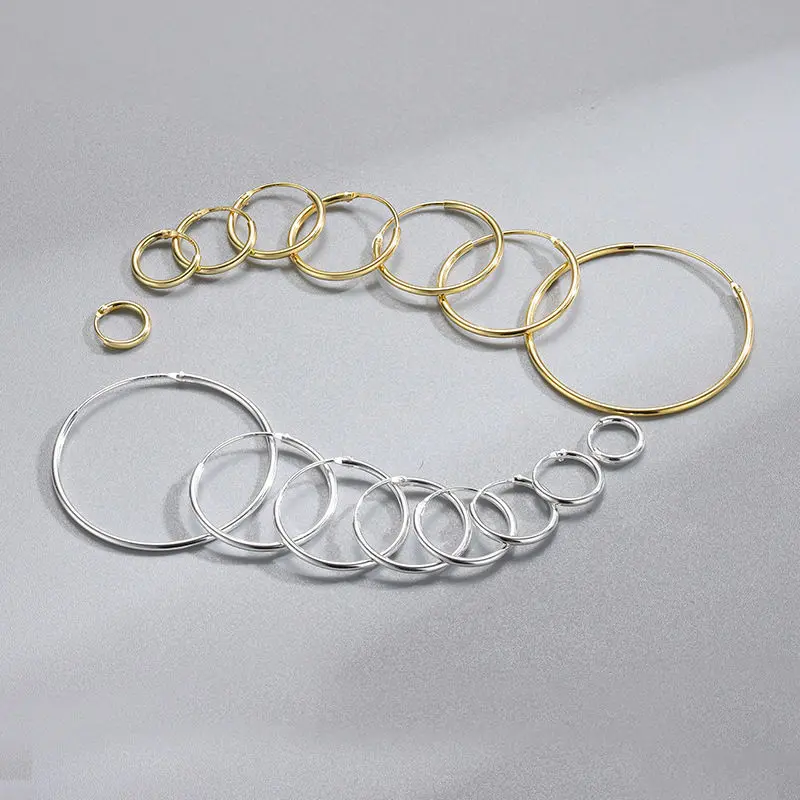 Elegant Trendy Hollow Out 925 Sterling Silver Large Hoop Earring 18K Gold Plated Hoops For Women