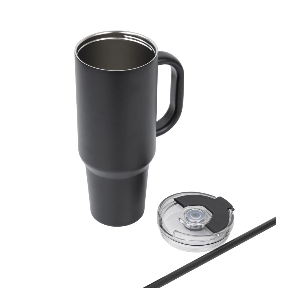 customized 40 oz  Leak-proof Vacuum triple layer bottom 304 Stainless Steel mug Tumbler with Handle Cup holder Friendly