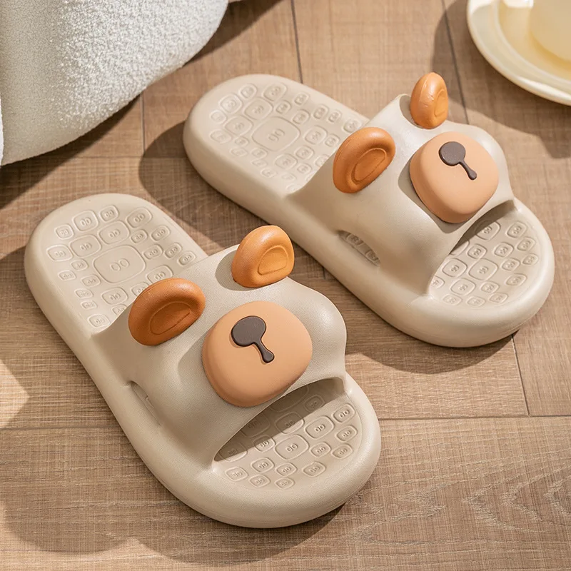 Cartoon cute slippers women Cow Pig slippers Platform Indoor Home Bath Women slippers EVA Non slip Massage Couple summer sandals