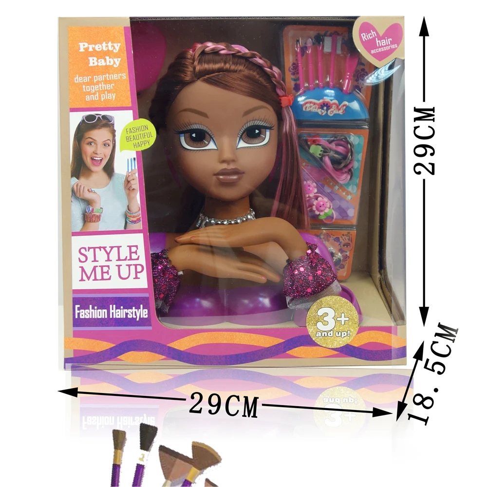 32 Inch Fashion Makeup Doll Head Lovely Half Body Makeup Doll Head Popular Gift for Little Girls