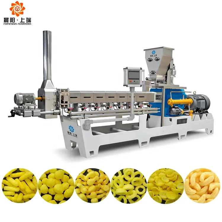 100-200KG Fried Bugle Production Line Doritos Corn Chips Snack Pani Puri Snack Food Making Machine Equipment Twin Screw Extruder