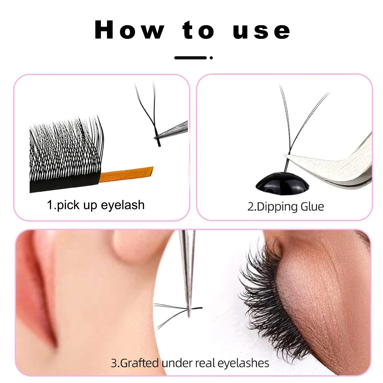 High Quality Trefoil W Natural Lashes Popular 100% Real Siberian 3D W Private Label Custom YY  Lash Extension