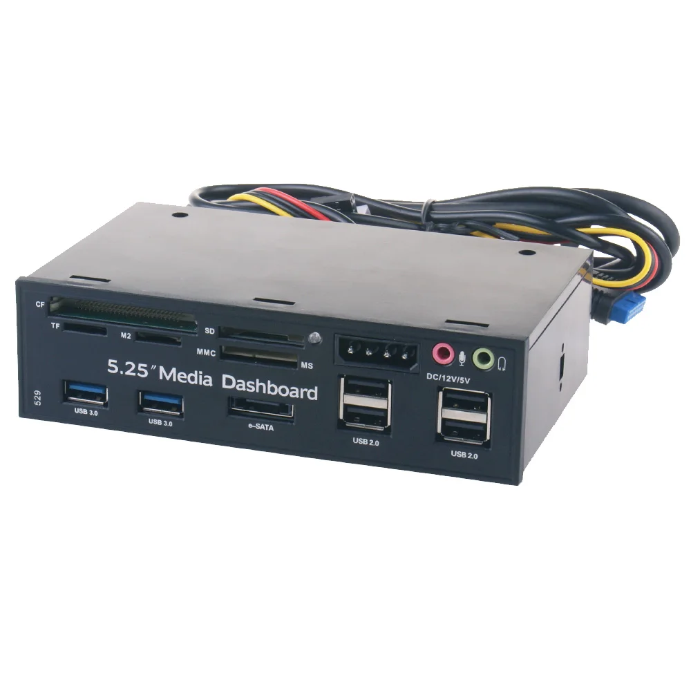 Оптовая продажа 5 25 многофункциональная медиа-панель USB3.0 ESATA SATA порты передняя панель для настольного