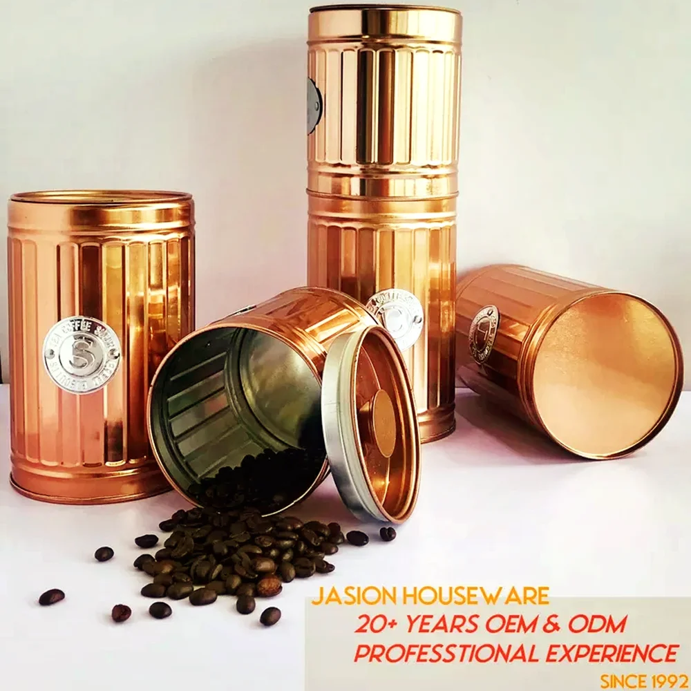 Luxury  Kitchen Stacking Vacuum Airtight Lids Food Storage Canisters Sugar Tea Coffee Bean Storage Containers Cookies Jars Set