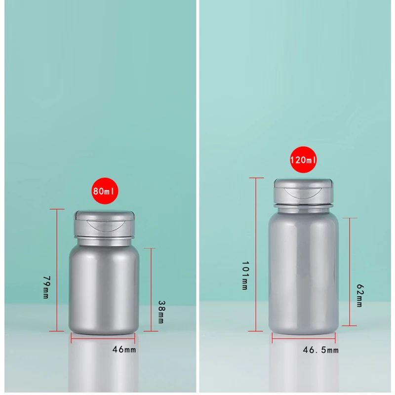 Wholesale Customization 80ml 120ml 200ml 225ml Empty PET Plastic health product bottles flip cover capsule/pill medicine bottles