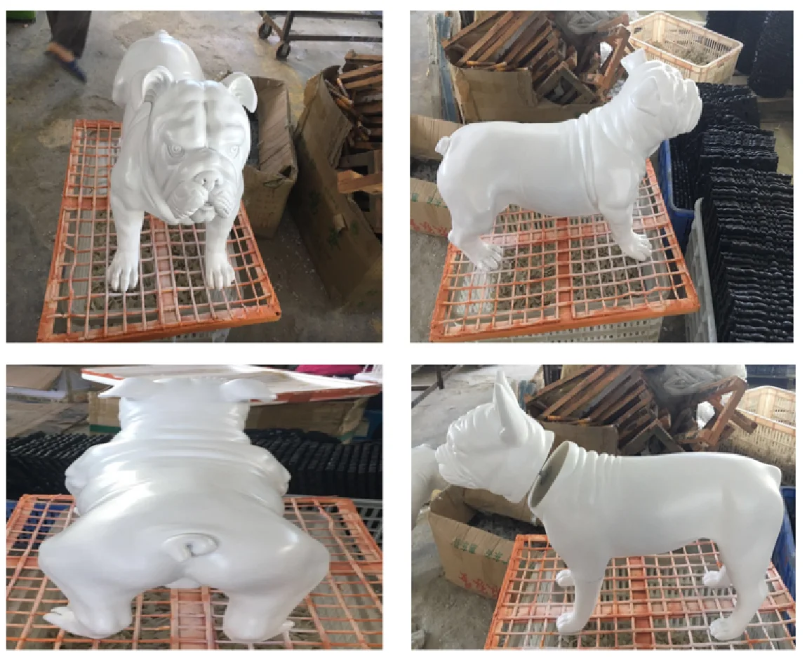 Wholesale Bulldog dog model display clothes dog mannequin fiberglass dog mannequin Custom animal model prop