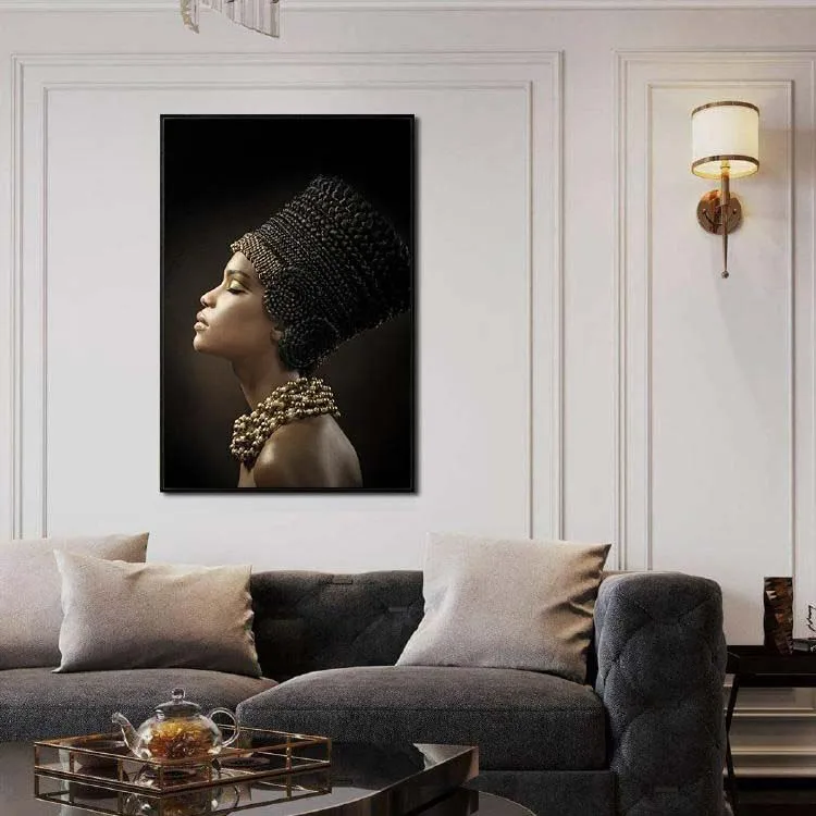 Wholesale Sexy Nude Art Black Woman Painting Hanging Artwork 100% Hand Painted Figure Portrait Wall Art Picture for Living Room