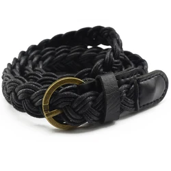Factory Price Wholesale Fashion Western Belt Braided PU Leather Belt For Women