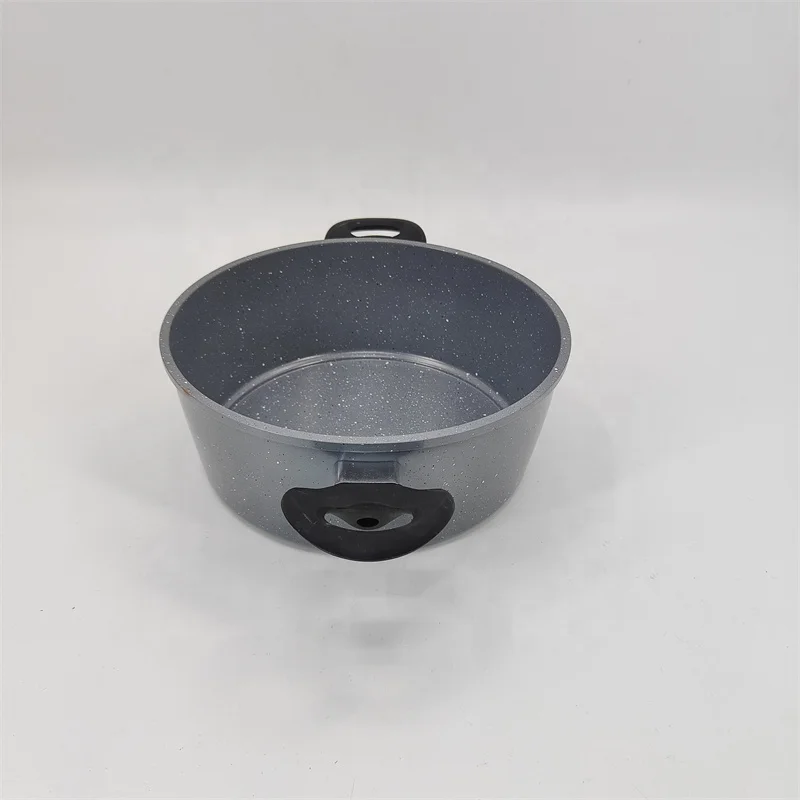 24cm Non-Stick Carbon Steel Dutch Oven 1.0mm Imitation Die Cutting Soup Pot with Induction Bottom and Glass Lid for Home Use