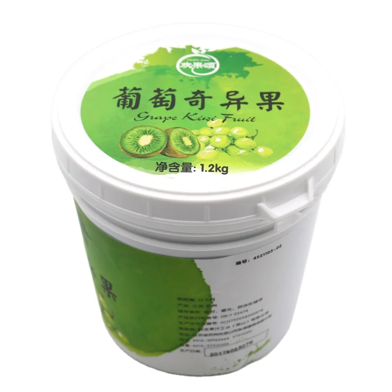 1.2 kg/bottle Fresh grape and Kiwifruit blended jam bubble tea ingredients