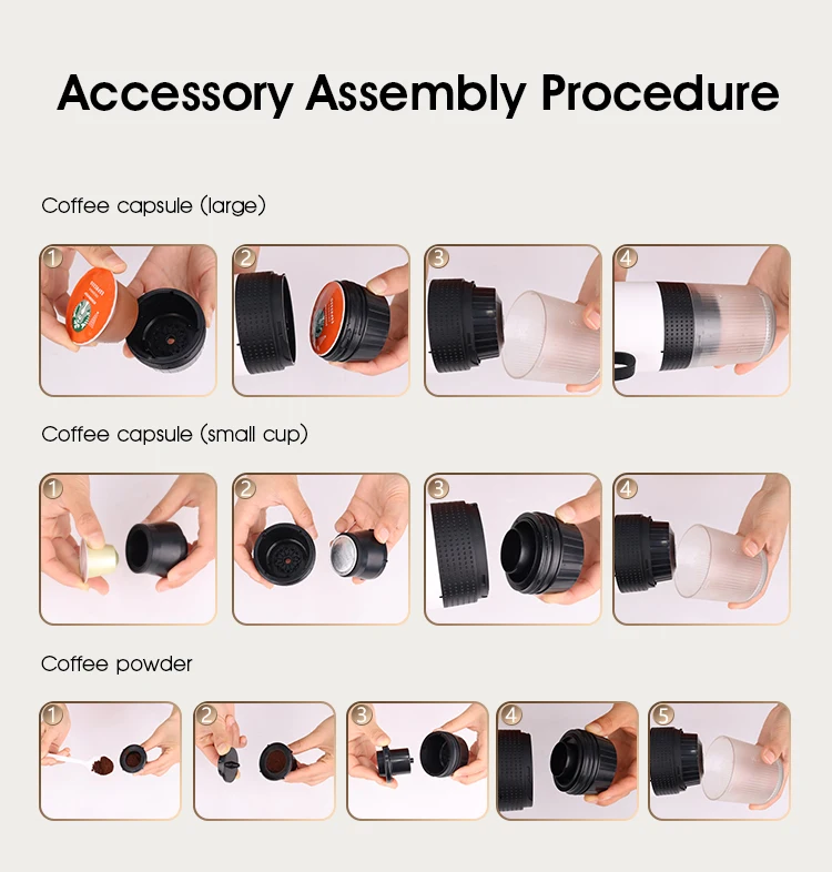Good Product Mini Espresso Maker Heating Water Portable Electric Automatic Coffee Machine for Outdoor Camping Travel Carry Bag