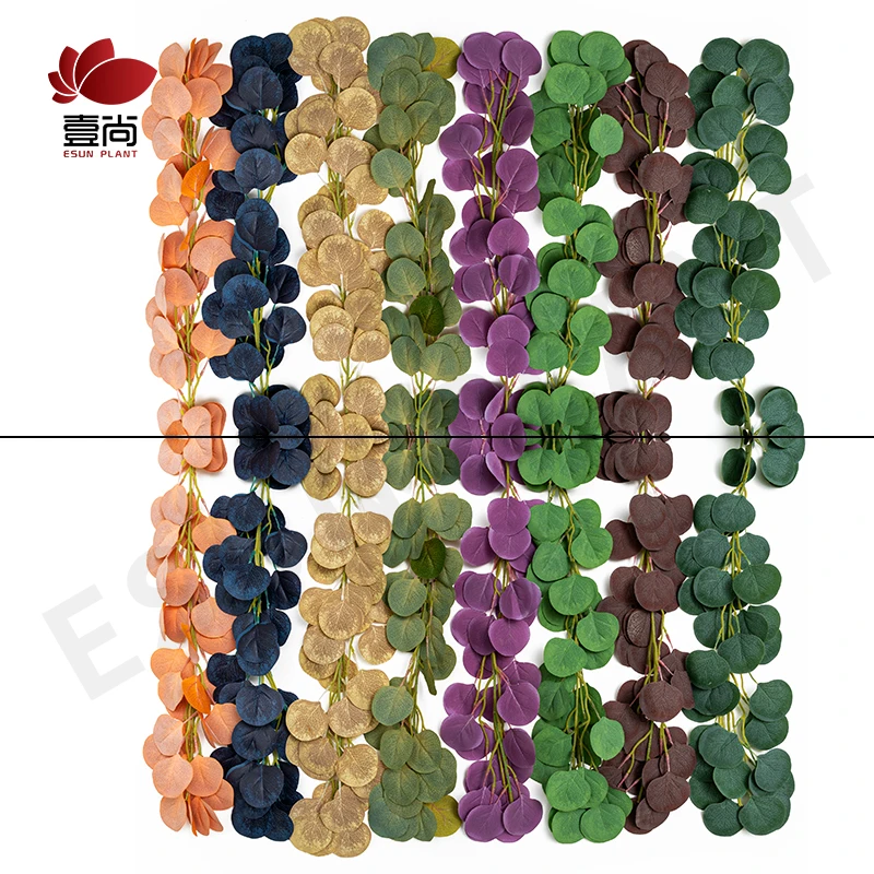 LE0026-6 искусственный эвкалипт гирлянды искусственные свисающие лозы завод ручной работы гирлянды зелени фон для свадебной фотосъемки арка Wall Art Deco