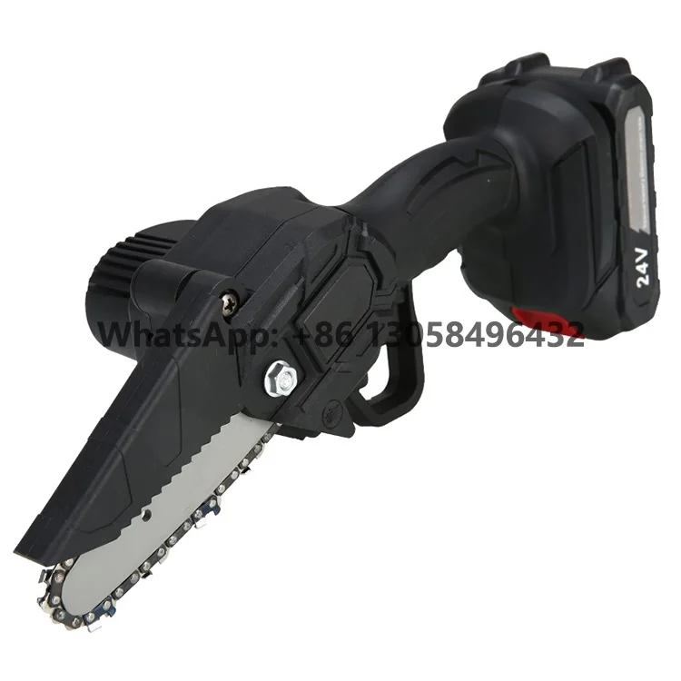 24v Mini Chain Saw Rechargeable Lithium Battery Portable Cordless Electric Chainsaw For Woodworking Garden Pruning