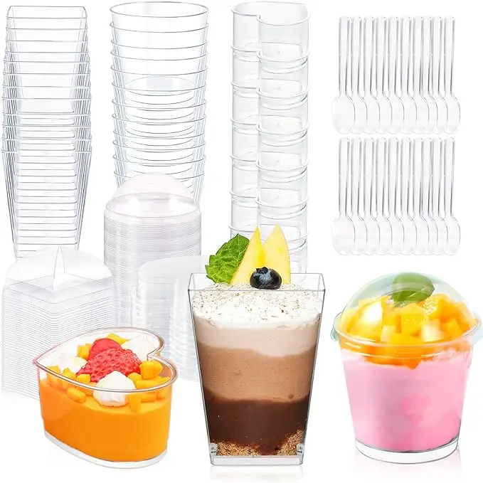 Disposable Mini Plastic Ice Cream Ceramic Cup Dessert Cups With Great Price With Lid