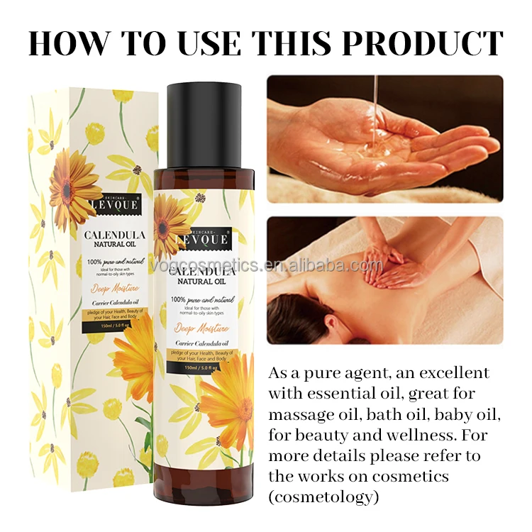 Private Label Calendula Massage Oil Nourishing Calendula Oil Hydrating Moisturizing Calendula Extract Face Oil