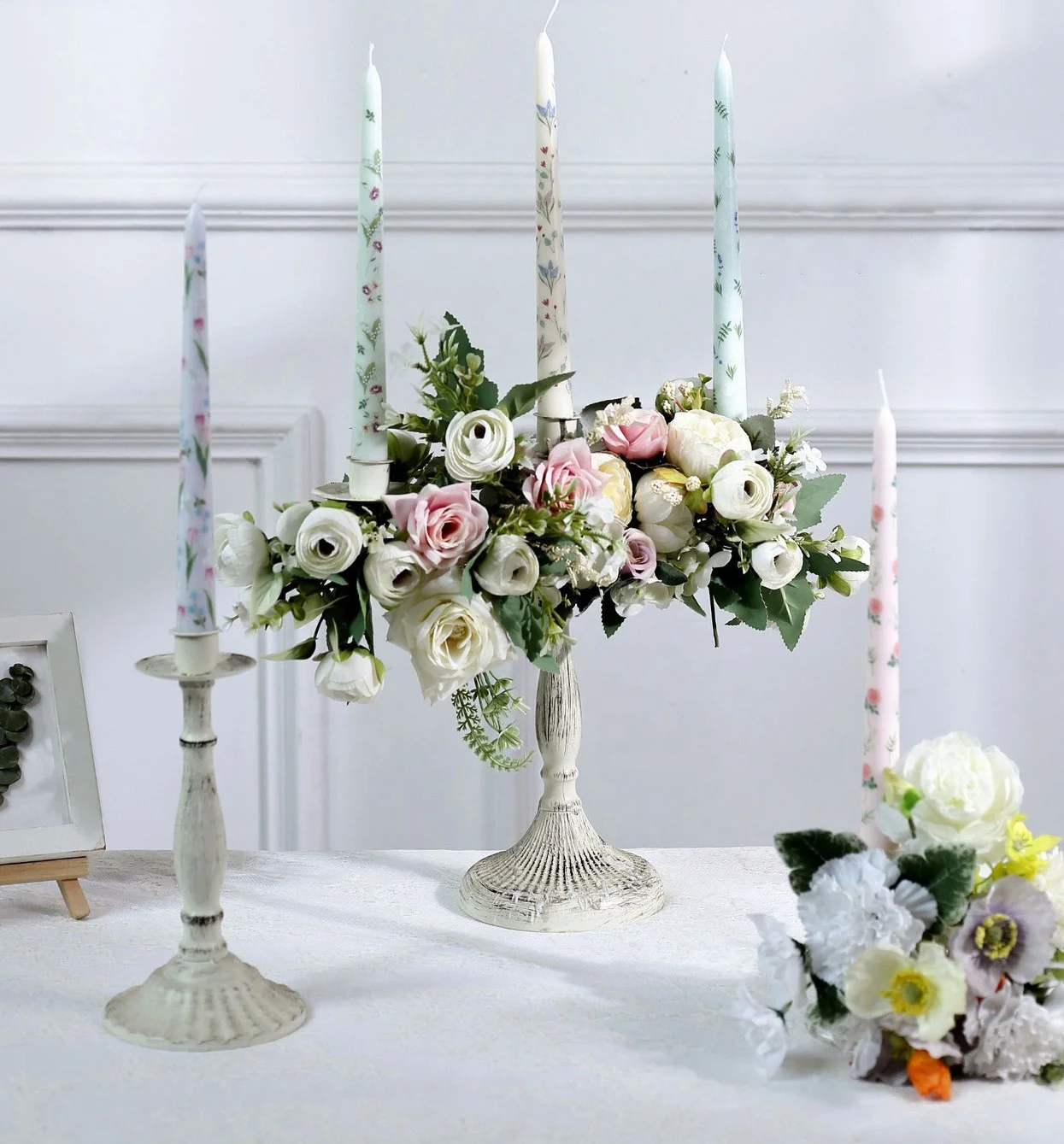 Hand painted scented creative slender pole candle hotel wedding scented candle creative home dinner candle