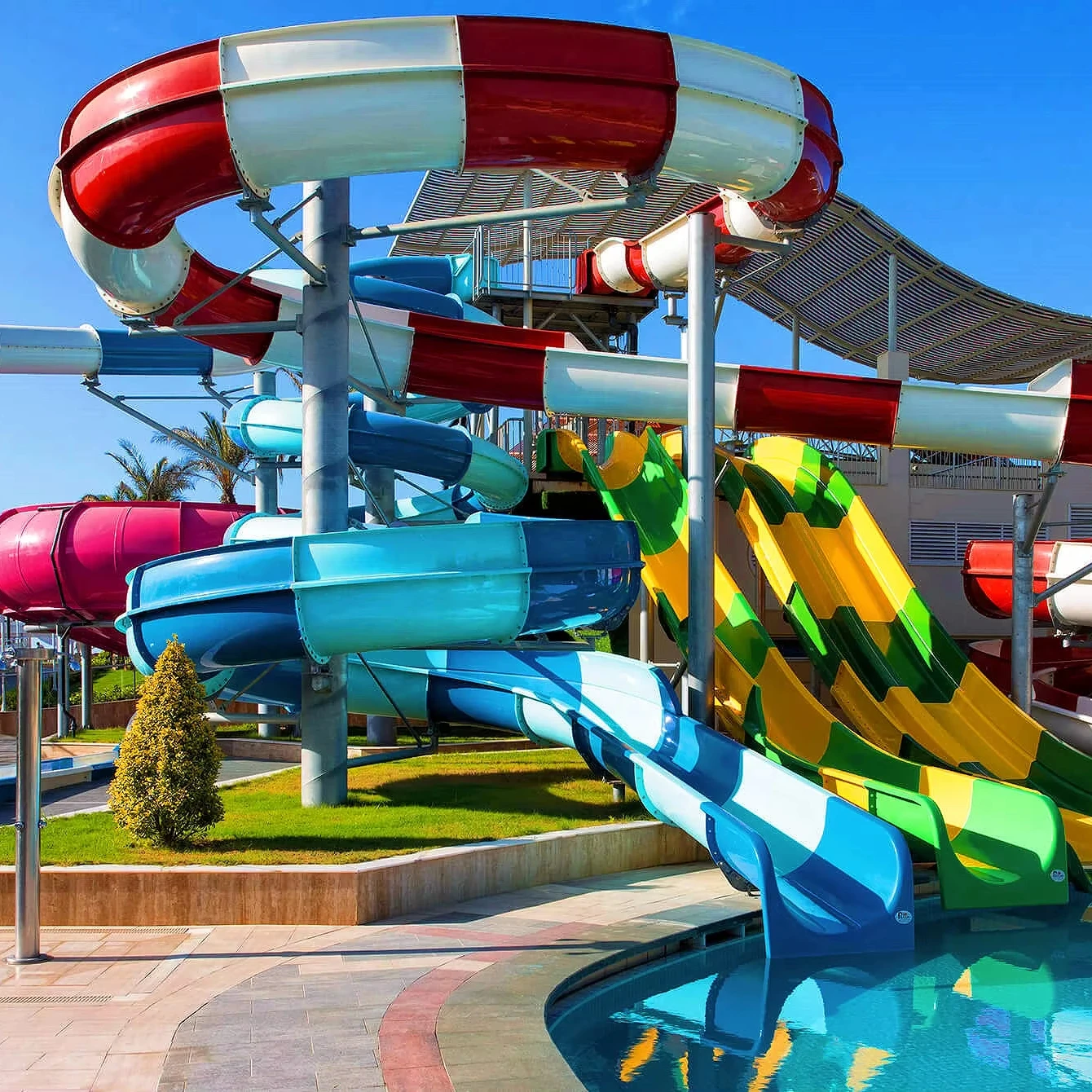 Kids Outdoor Swimming Pool Water Sports Games Ride Fiberglass Slide