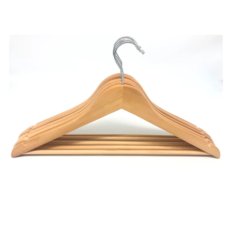 personalised custom durable wooden clothes trousers decorative non slip laminated white coat wooden hanger for display