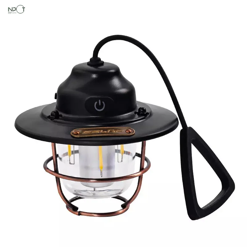 NPOT Waterproof Atmosphere Lamp Tent Hanging Metal 6 In1 Multi Function Rechargeable Retro Camping Light