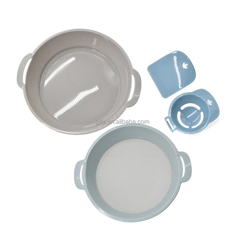 multifunctional Fine Mesh Strainer manual Flour sieve with Scraper Egg Separator Sifting Pan juice filter Sugar Sifter