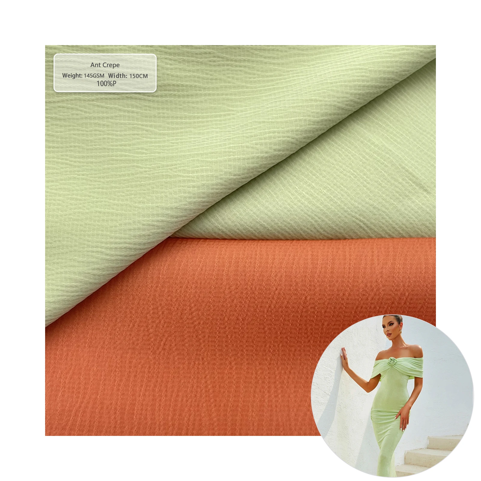 Wholesale Satin Fabric Polyester Soft Silk Satin Crepe Fabric For Women Formal Dress