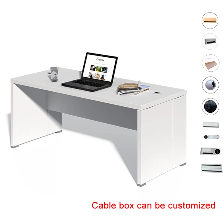 Modern White Ceo Boss Work Executive Office I Shaped Design Eco-friendly Panel Office Desks