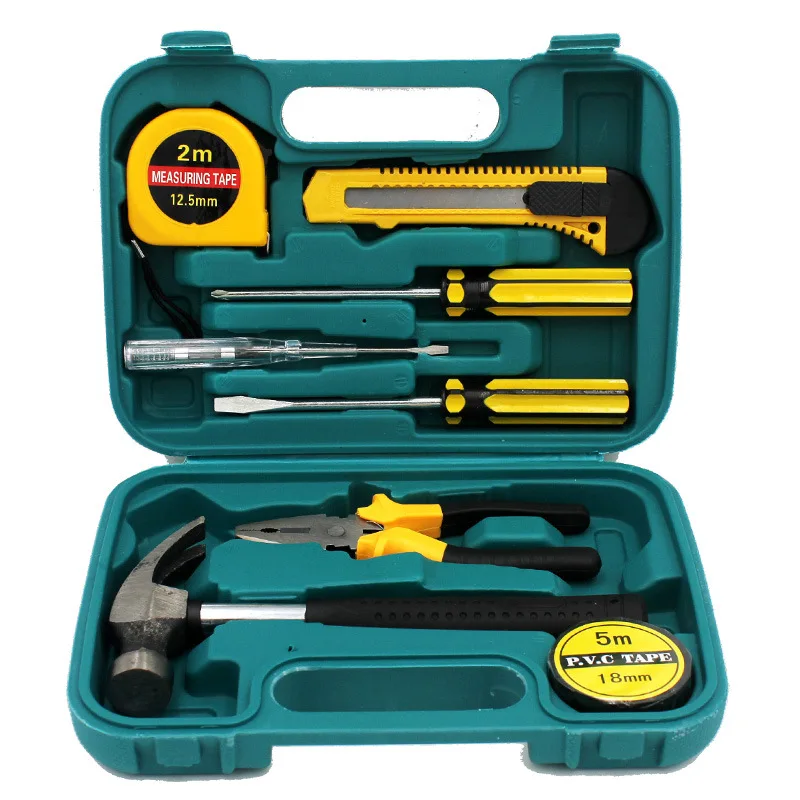 9-piece set of commonly used combination toolbox for car hardware tools