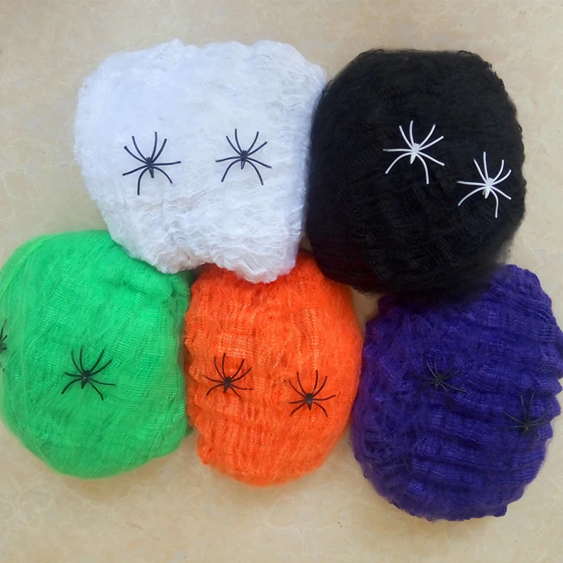 2023 Halloween Party Spider Web with Spiders Halloween Decoration