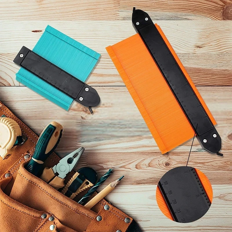 Measurement Profile Ruler Woodworking Widen Contour Gauge Carpenter Tools 5/10 Inch Shape Multi-Angle Contourgauge With Lock