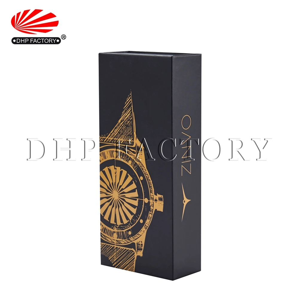 Handmade Black Paper Custom Rigid Cardboard Sliding Drawer Smart Watch Strap Packaging Box
