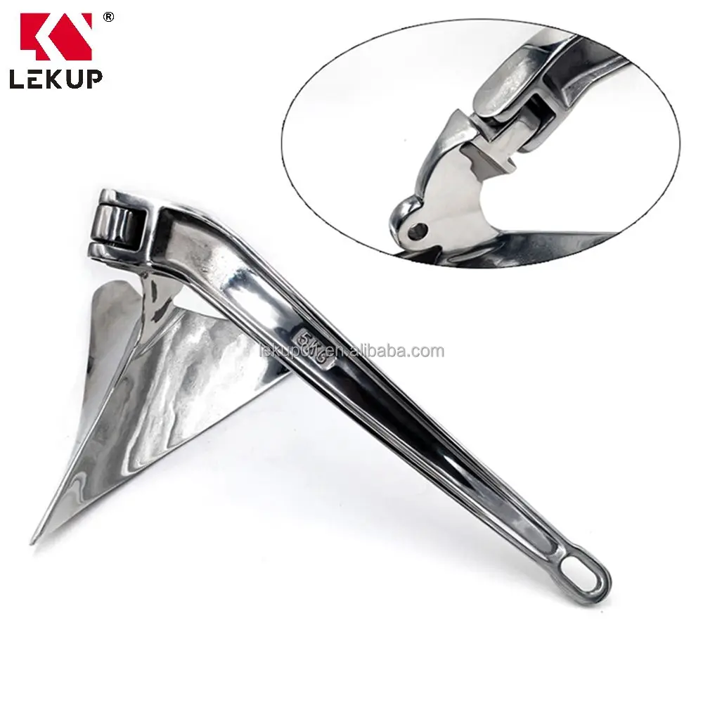 Hot Sale Marine Hardware Yacht Plow Anchor 316 Stainless Steel Swivel Plough Anchor Boat Accessories Plough Anchor