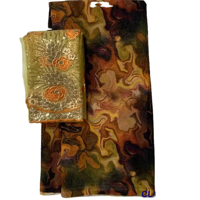 lisami rts swiss voile soft printed cotton 2yard net embroidery+5yards printed somali Sudanese toub cotton fabric