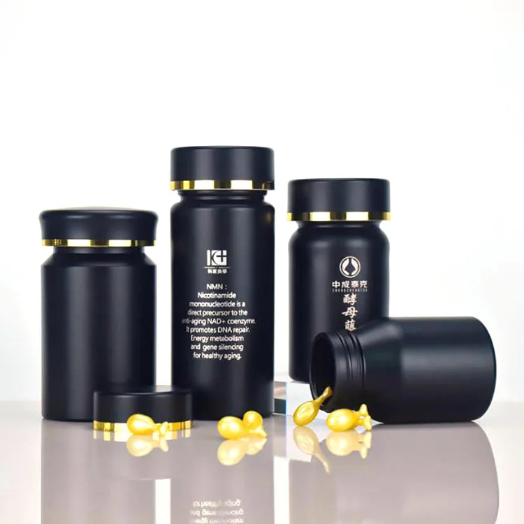 35ml 45ml 60ml 90ml 100ml Vitamin Bottle Black Glass Pharmaceutical Pill Medicine Bottles Empty Capsule Bottle