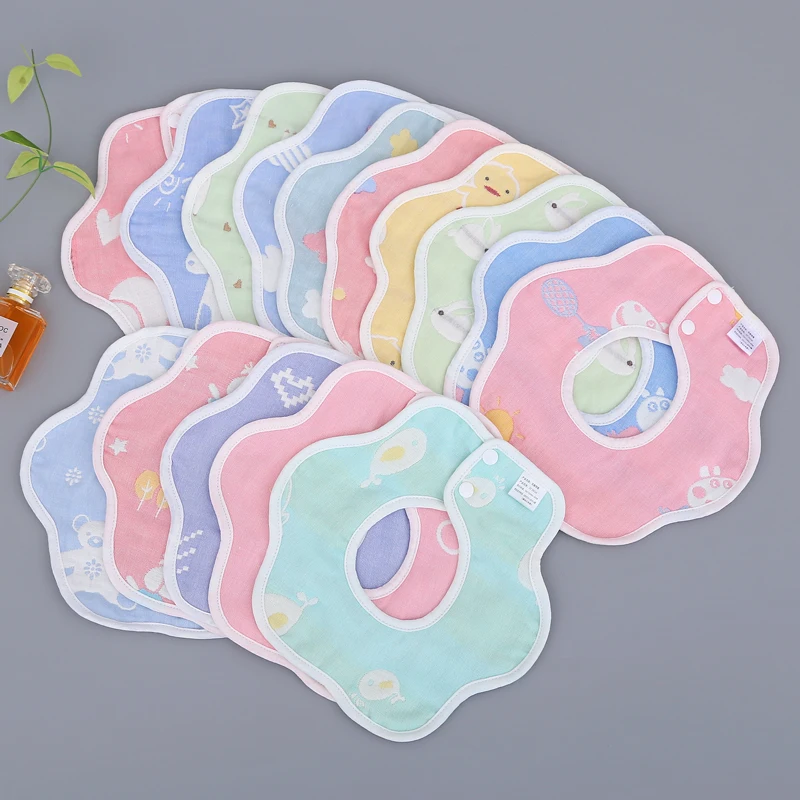 
Wholesale waterproof newborn baby cotton burpy bib droll babi girl bib customized muslin cloth plain white baby bibs 