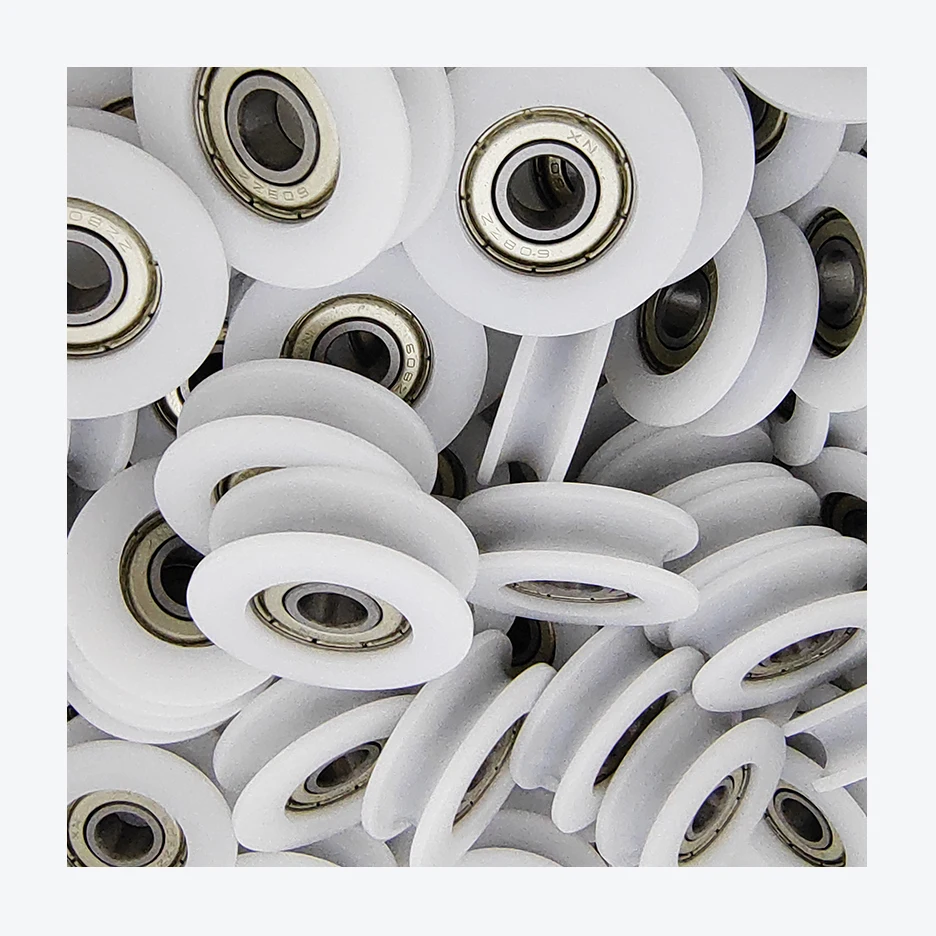 Payload 15KG U Groove Pulley Sliding Door Roller 684 BSU68416-5 4x16x5mm ID 4MM OD 16MM Thickness 5MM POM Rubber Coated Bearings